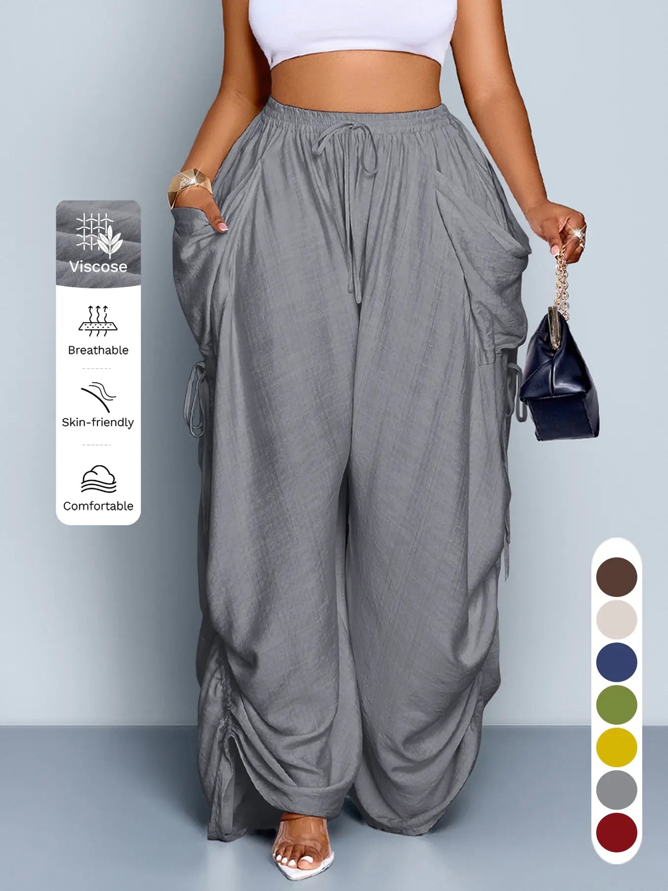 Owny Drape Cover Pants - Heather Gray