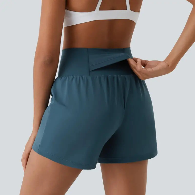 Owny 2-in-1 High-Rise Shorts - Teal Blue