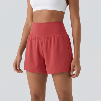 Owny 2-in-1 High-Rise Shorts - Wine Red