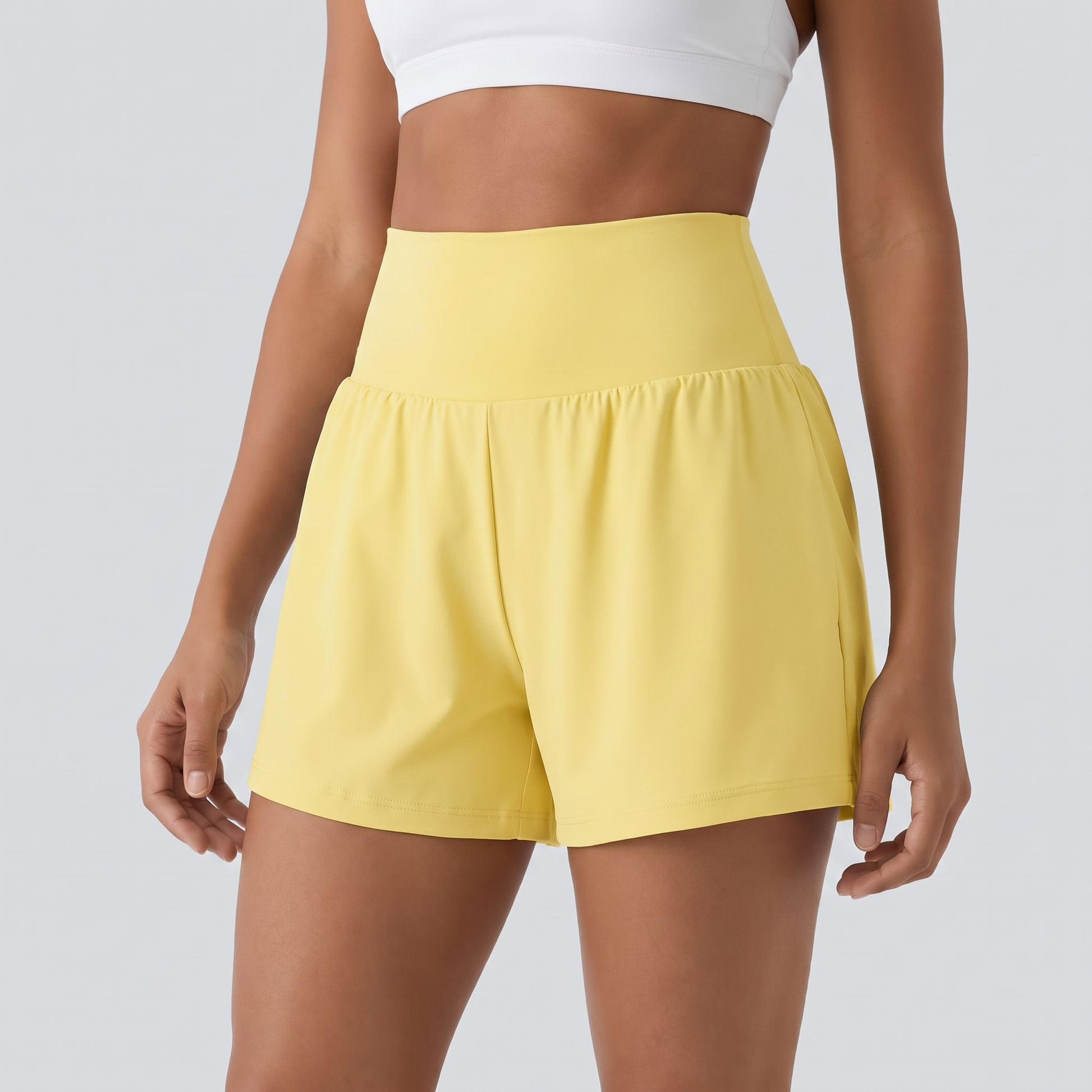 Owny 2-in-1 High-Rise Shorts - Butter Yellow